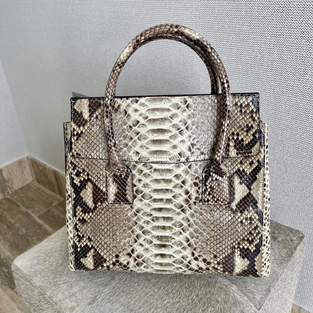 SNAKE SKIN- PHYTON ITALIAN HANDBAG NEW - Picture 2 of 16